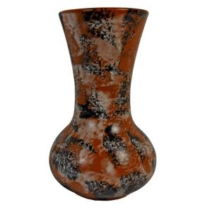 Vintage Handmade Ceramic‎ Sponge Wear Vase Marked QL Signed Free Shipping